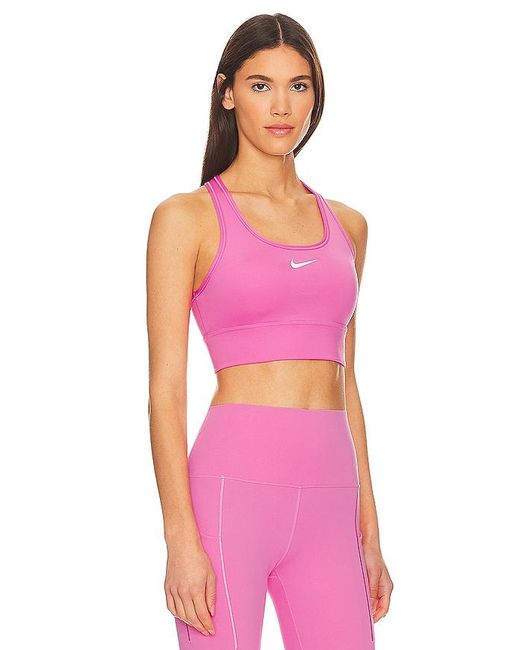 Nike Pink Padded Longline Sports Bra