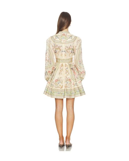Zimmermann Natural Roselight Plunge Mini Dress