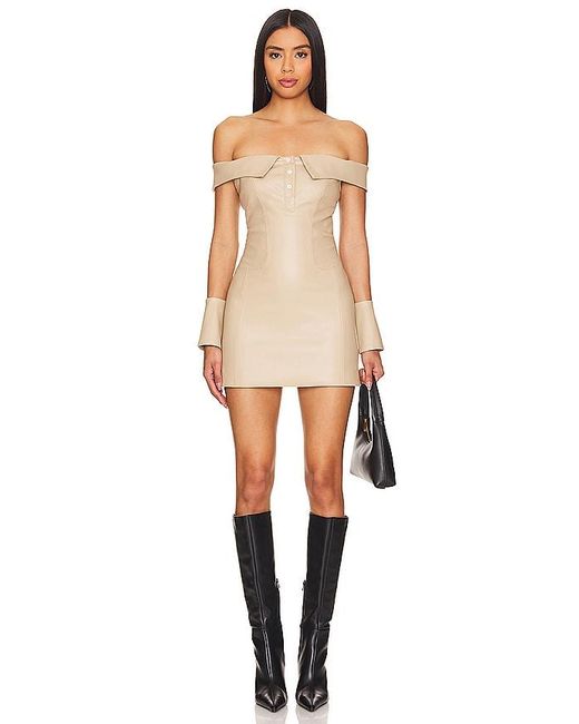 POSTER GIRL Natural Blake Faux Leather Dress