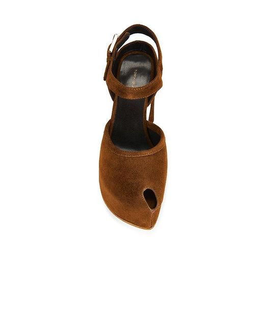 Tory Burch Brown Peep Toe Platform Heel