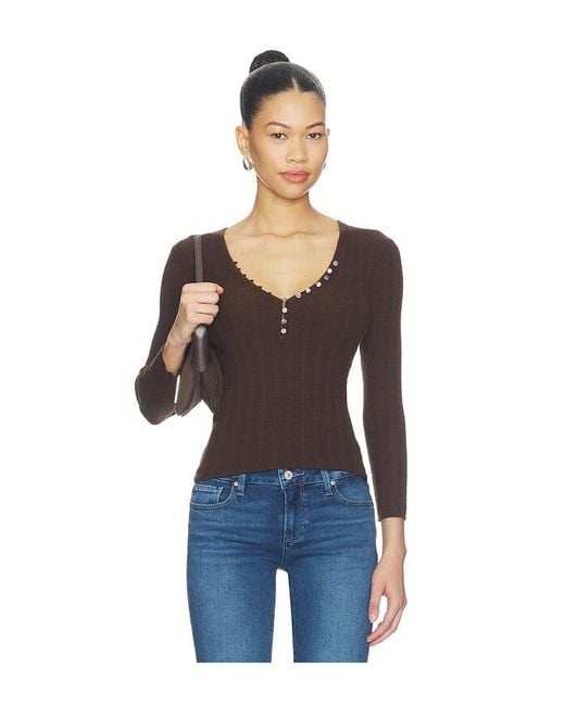 PAIGE Blue Ginnette Top