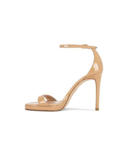 Stuart Weitzman White Nudist Platform Sandal