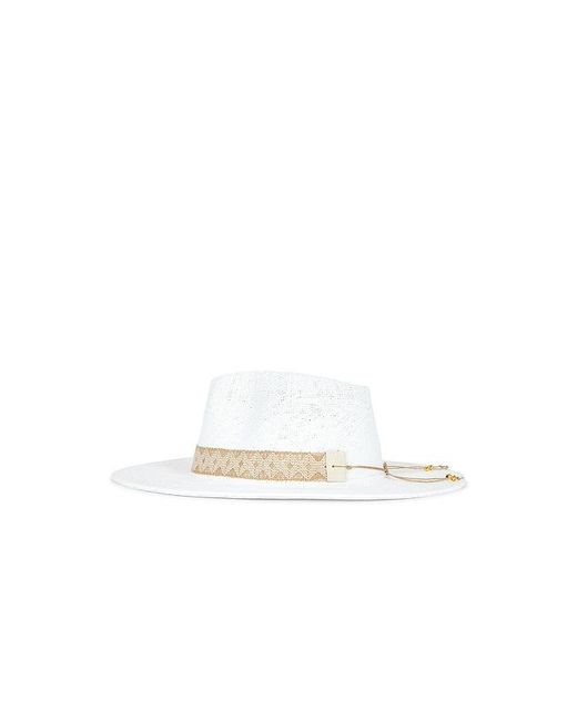Nikki Beach White Camryn Fedora Hat