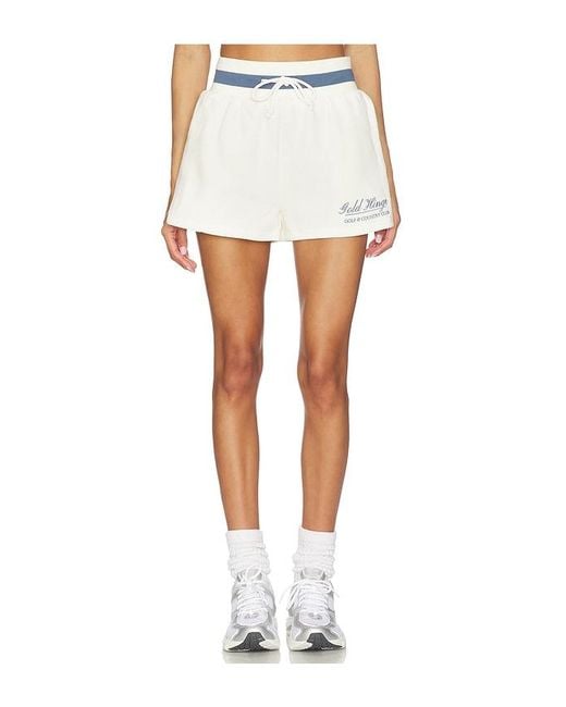 Gold Hinge White Country Club Wide Band Sweatshorts