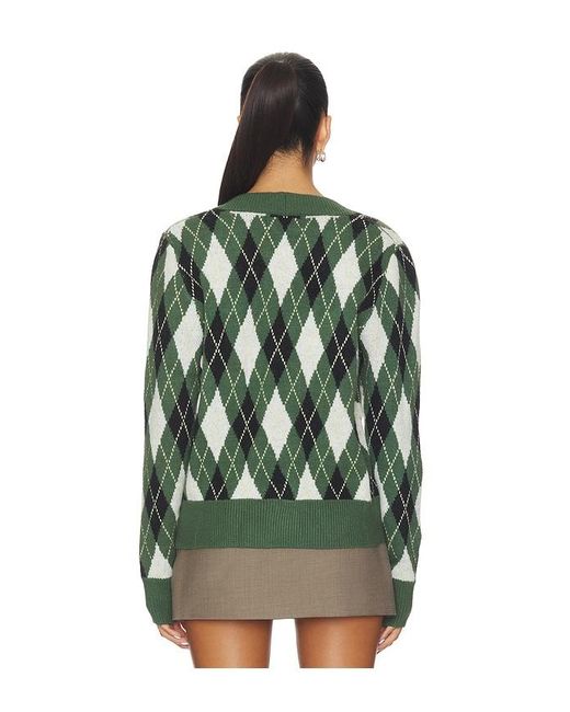 ALL THE WAYS Green Evelyn Argyle Cardigan