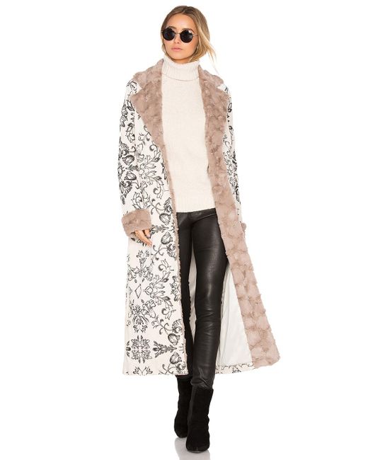 House of Harlow 1960 Natural X Revolve Margeaux Coat With Faux Fur