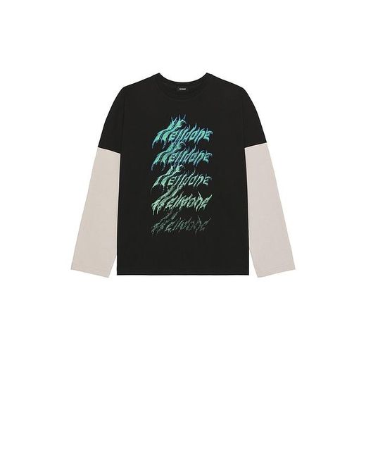 we11done Black Crayon Multi Logo Long-Sleeved T-Shirt for men