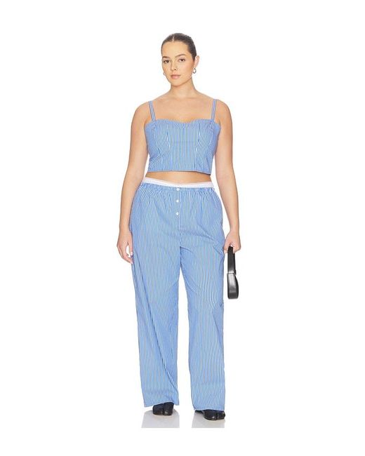 GOOD AMERICAN Blue Poplin Pull On Pants