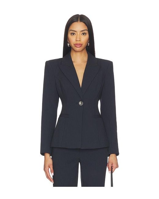 L'Agence Blue Therese Cinched Waist Blazer
