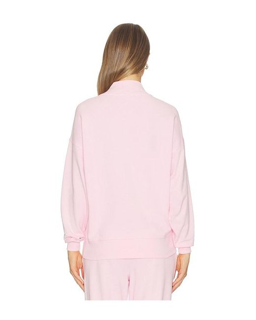 WellBeing + BeingWell Pink Shay Oversized Mock Neck Crew
