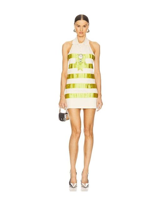 Area Yellow Crystal Polo Dress