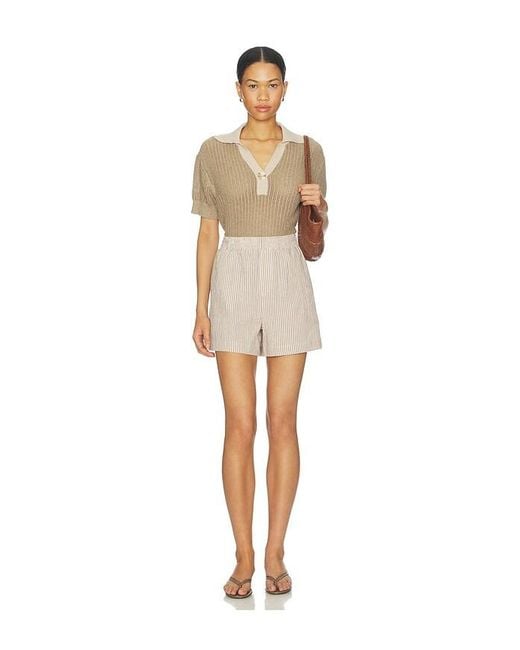 Varley Natural Perrine Knit Polo Top