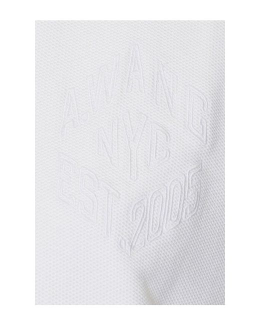 Alexander Wang White Oversized High Low Polo Top