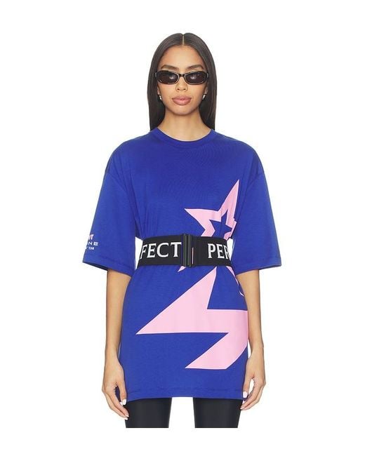 Perfect Moment Blue Oversized Logo Tshirt