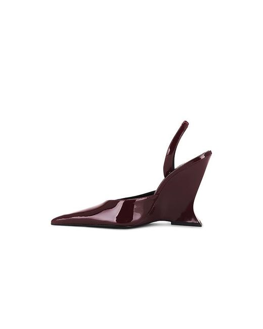 SCHUTZ SHOES Brown Patent Slingback Wedge Pumps