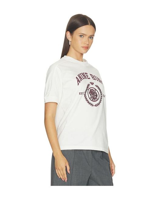 Anine Bing White Jaylin Tee Collegiate