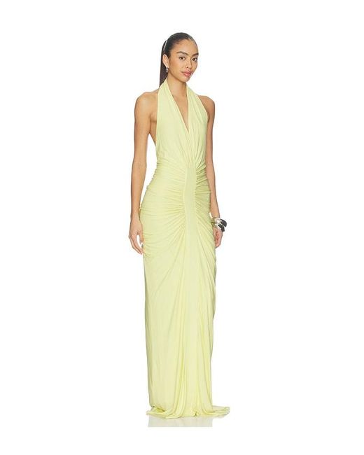 Misha Yellow The Love Gathered Cupro Dress