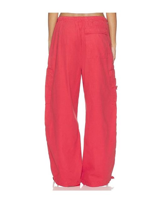 Jaded London Red Parachute Trouser