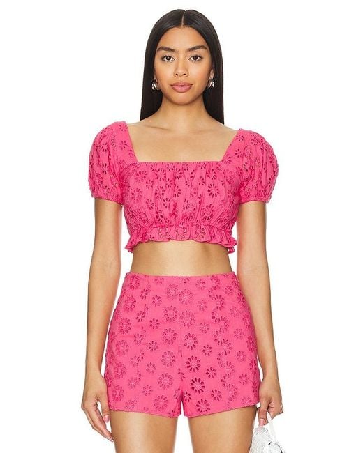 Lovers + Friends Pink Leah Top