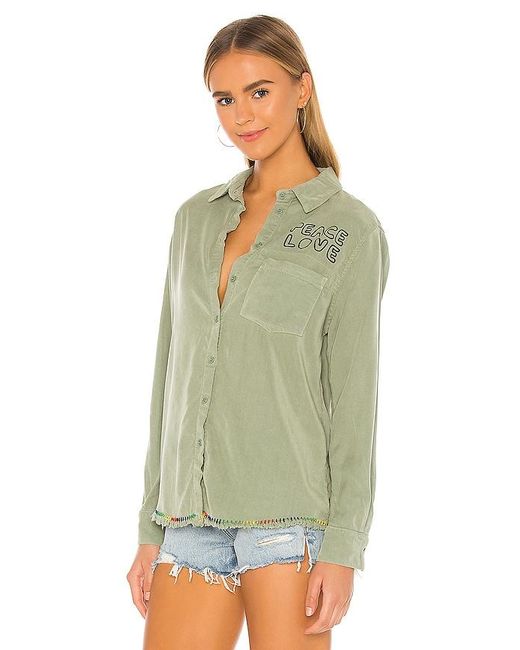 Lauren Moshi Green Sloan Button Up