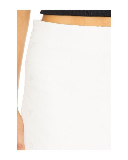 we11done White All Over Logo Mini Skirt