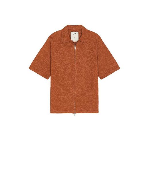 Oas Orange Terracotta Turleo Zack Full Zip Shirt for men