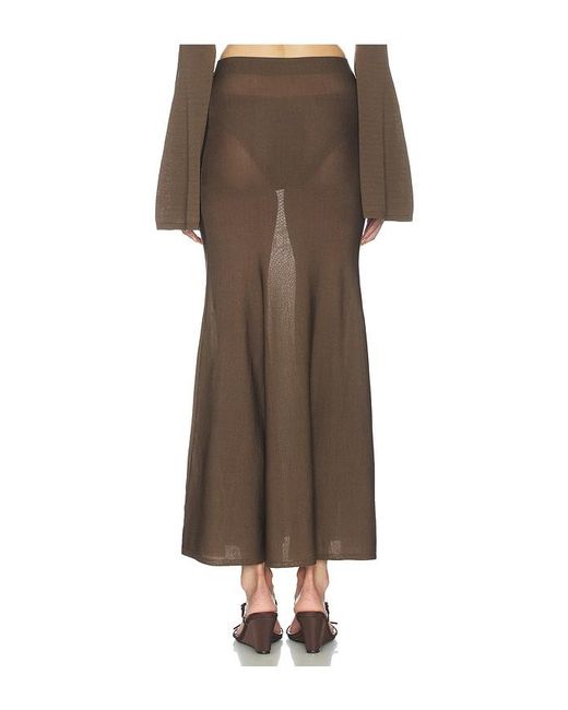 Lovers + Friends Natural Paisleigh Knit Midi Skirt