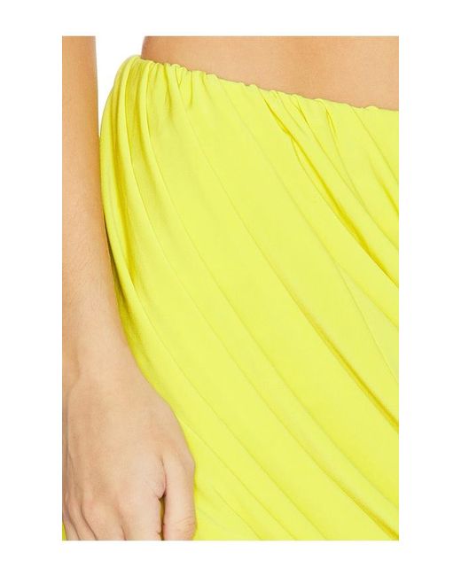 Norma Kamali Yellow Twist Mini Skirt