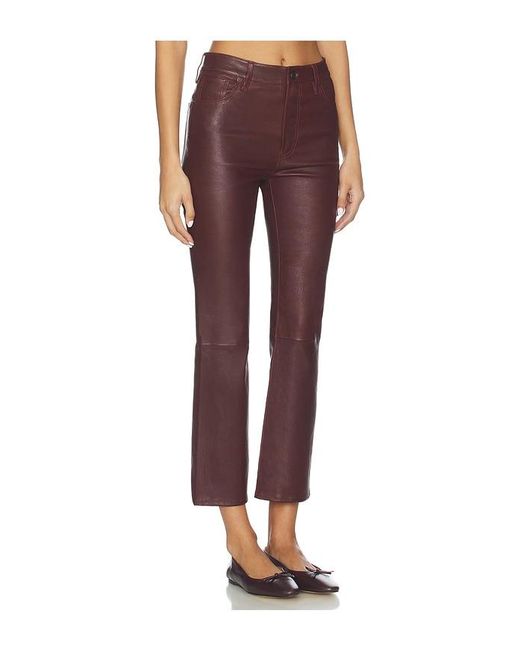 FRAME Red Leather Reboot Crop Pant