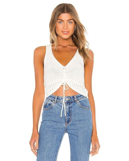 MORE TO COME Blue Khloe Ruched Knit Top