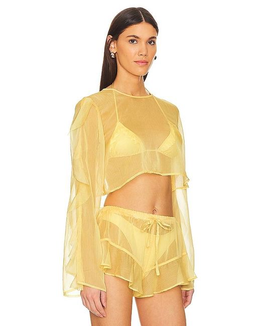 Shani Shemer Yellow Thoma Cropped Shirt