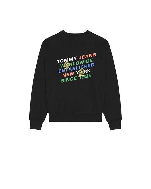 Tommy Hilfiger Black Varsity Crest Crew Sweatshirt for men