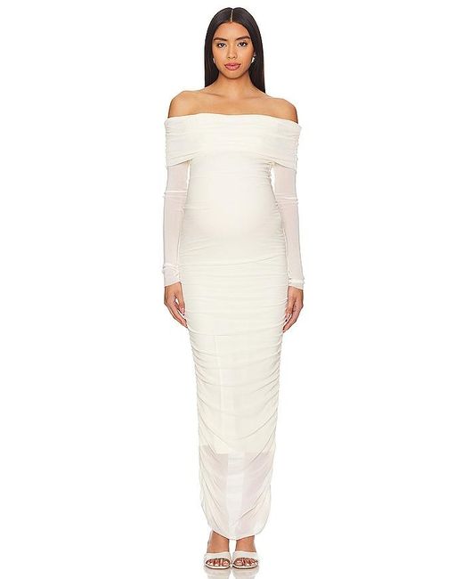 BUMPSUIT White Off The Shoulder Mesh Dress