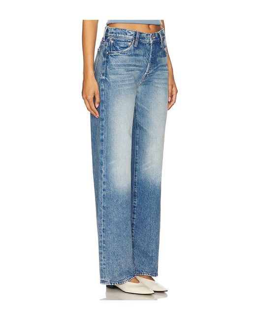 Mother Blue The Dodger Button Sneak Jeans