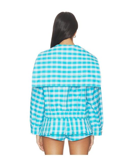 Sandy Liang Blue Farro Jacket