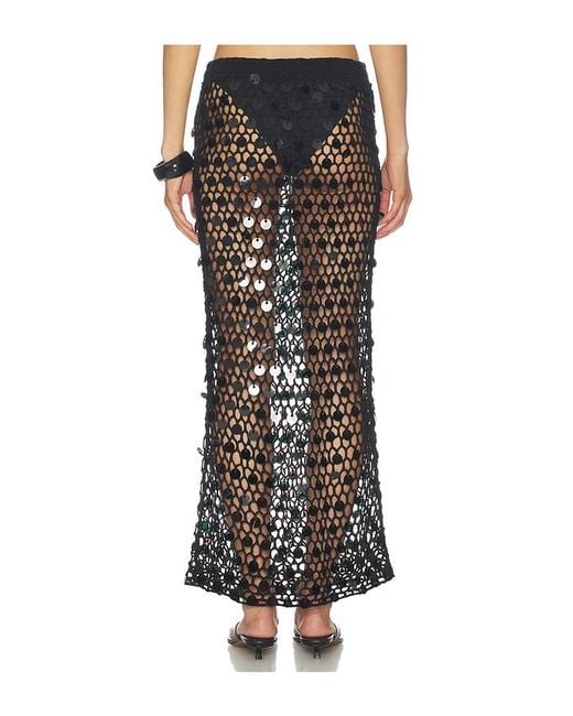 superdown Black Dinah Crochet Maxi Skirt