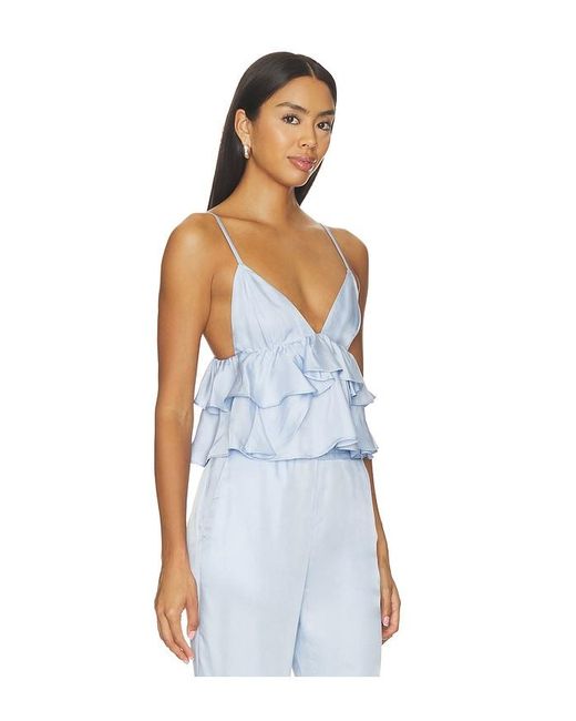 Fleur du Mal Blue Luxe Twill Flare Cami
