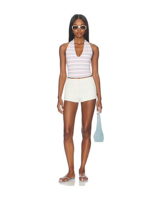 GOOD AMERICAN White Super Stretch Halter Tank Top