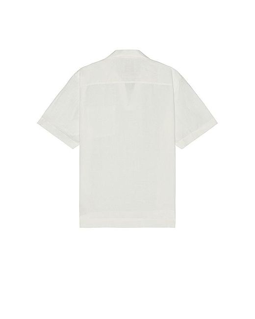Scotch & Soda White Linen Short Sleeve Shirt for men