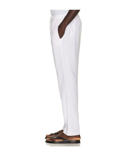 Frescobol Carioca White Oscar Linen Chinos for men