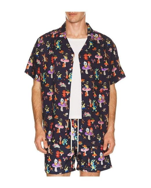 ARRELS Barcelona Red Catch The Wind X Gary Baseman Camp Collar Shirt for men