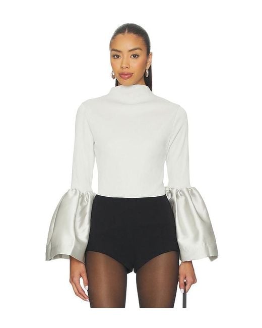 Marques'Almeida White Puff Sleeve Top