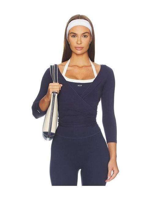 437 Blue The Ballet Wrap Top