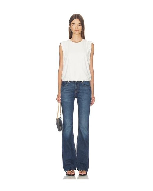 Bobi White Sleeveless Bubble Hem Tee