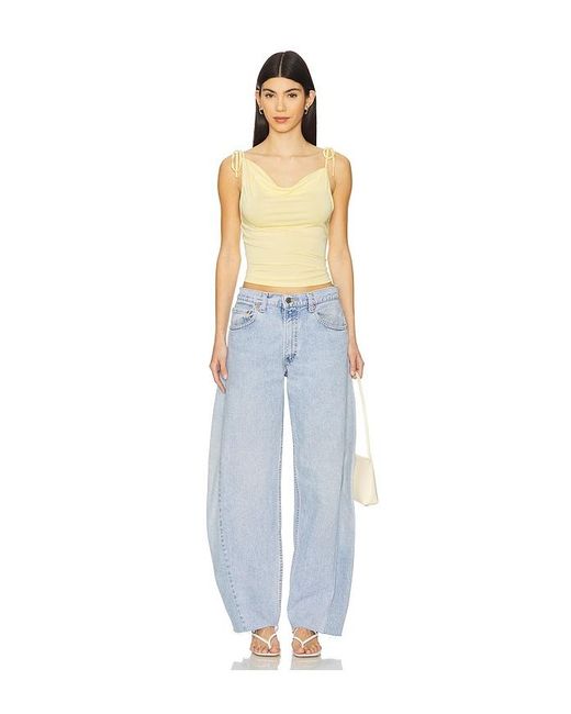 MORE TO COME Blue Banks Drape Top
