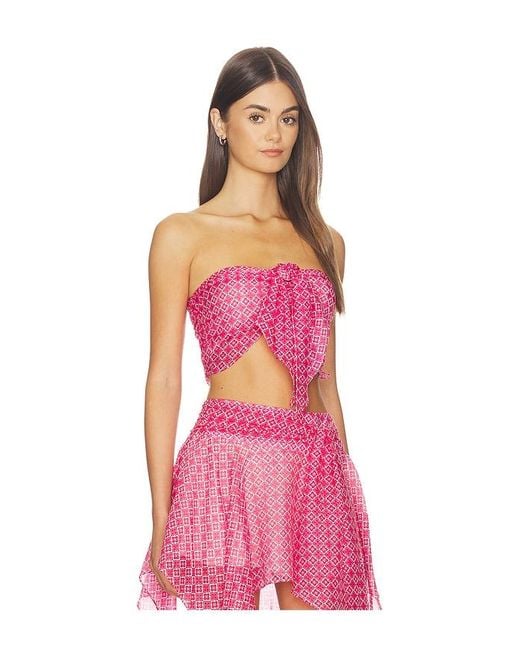 Lovers + Friends Pink Daisy Top