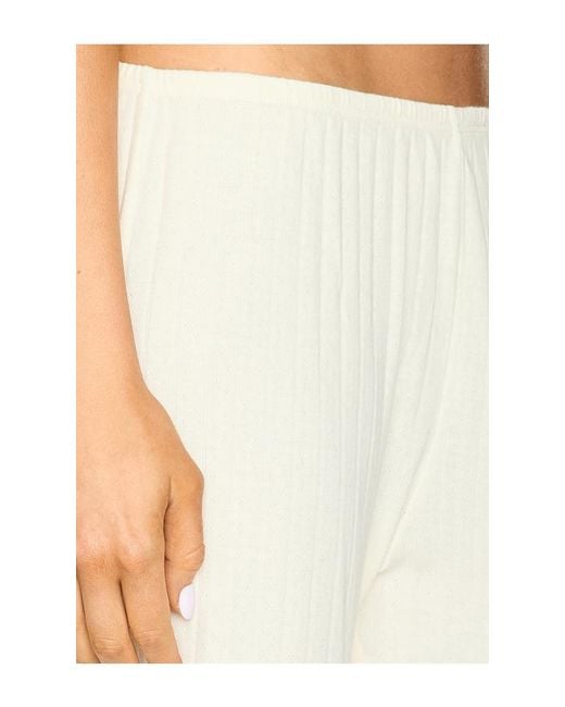 DONNI. White Pointelle Simple Cropped Pant