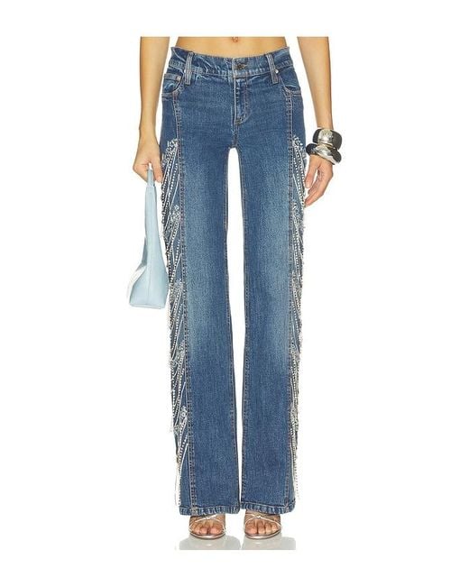 Alice + Olivia Blue Roxie Embellished Jean