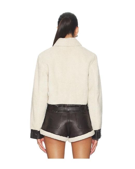 Urban Outfitters Natural Faux Shearling Leather Jacket