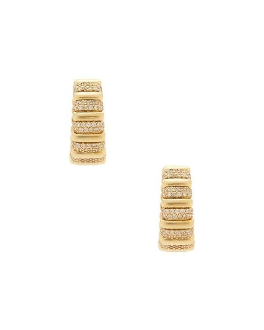 Luv Aj Metallic The Pave Marbella Ridged Hoops